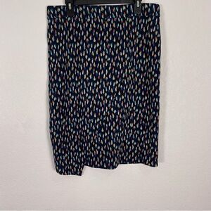 Maeve by‎ Anthropologie Black with Orange, Blue, & Green Patterned Pencil Skirt
